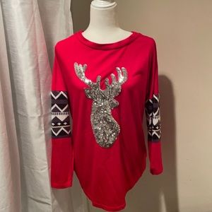 Sequins reindeer top
